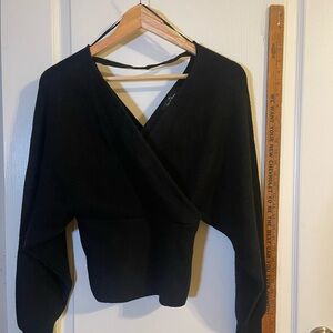 Love Tree Black Ribbed Knit Sweater